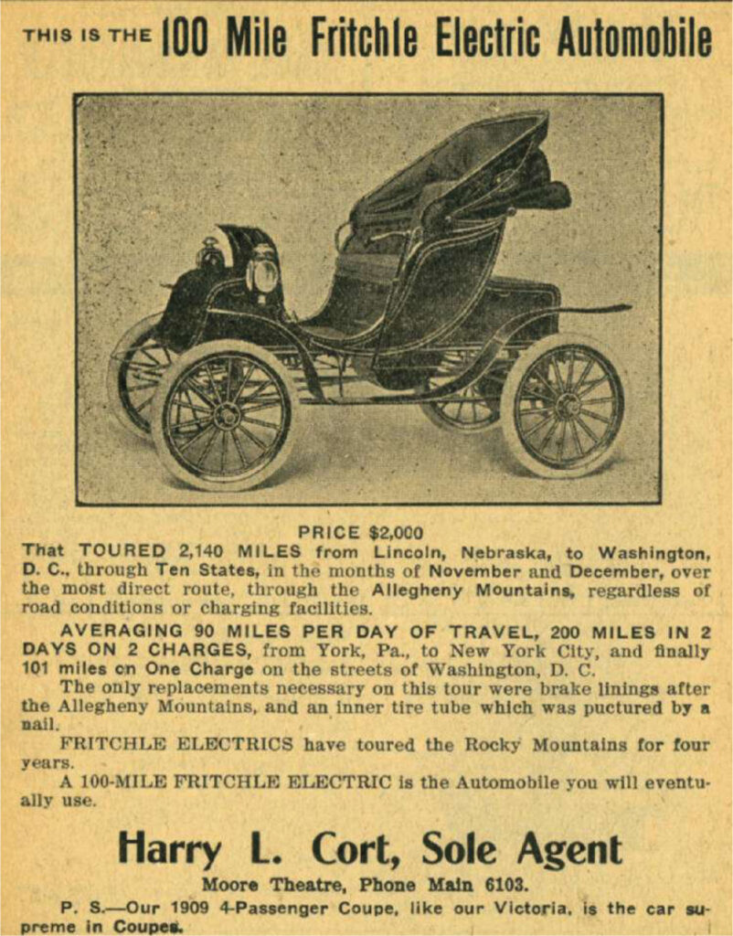 This is the 100 Mile Fritchle Electric Automobile